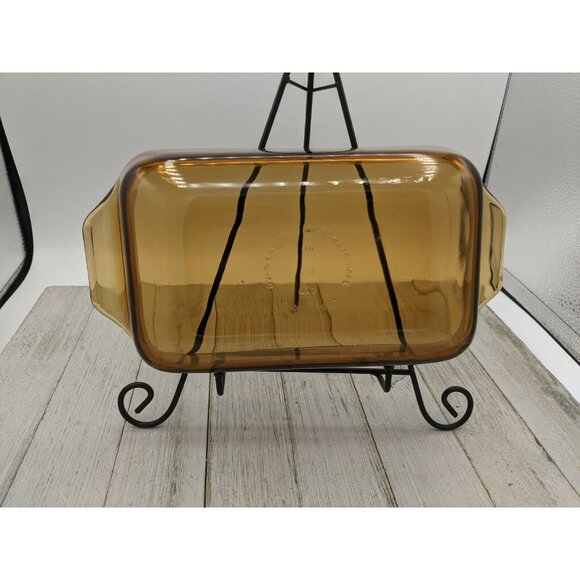 Vintage Anchor Hocking #2 Amber Glass 442 Small Glass Loaf Pan 1 1/2 Pint - Picture 1 of 4